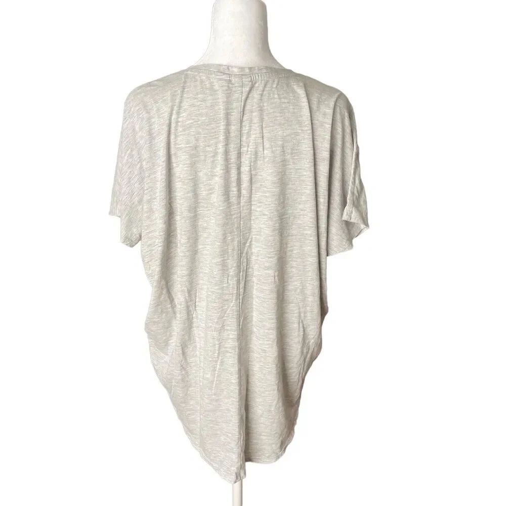 BP Small Blouse Light Heathered Gray Vneck Short Sleeve Dolman Boxy Top